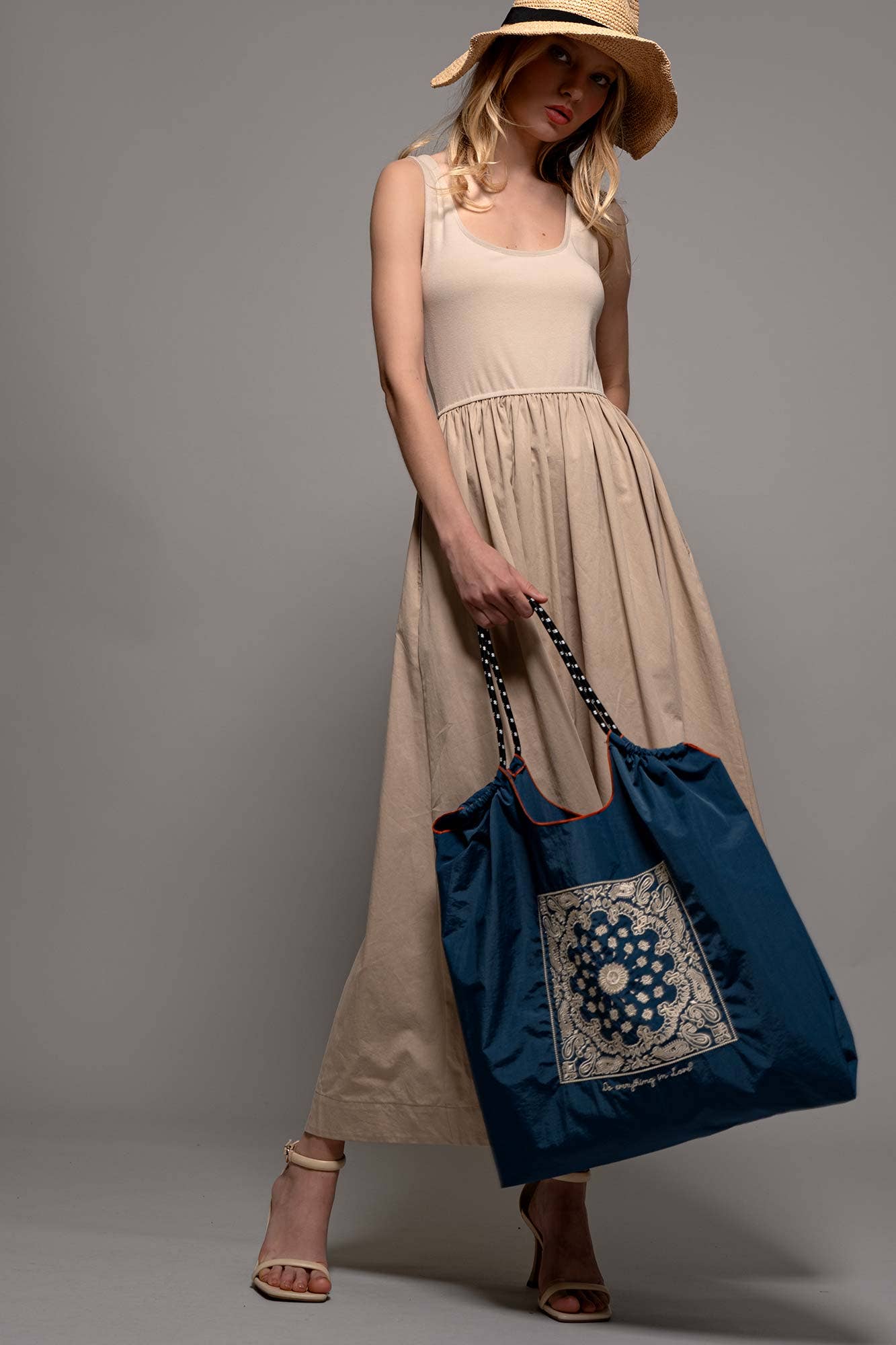 Urban Daizy Bandana Print Oversized Market Tote Bubble-Gum-Pink Tote Bag - Women's (UDZ-DR-00388) – alternate view 4