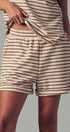 Urban Daizy Striped Knit Lounge Shorts Black Lounge Shorts - Women's (UDZ-TP-00814) – alternate view 2