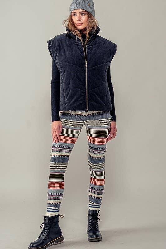 Urban Daizy Cozy Multi Striped Sweater Knit Winter Leggings Mocha Athletic Lounge Leggings - Women's (UDZ-XX-00002) –…