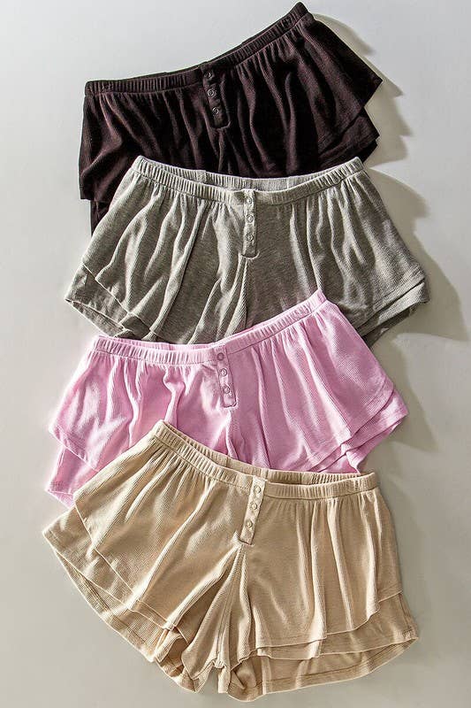 Urban Daizy Bamboo Blend Ruffled Lounge Shorts Black Lounge Shorts - Women's (UDZ-PT-00267) – alternate view 5