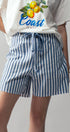 Urban Daizy Striped High-Rise Denim Shorts Blue Shorts - Women's (UDZ-DR-00389)