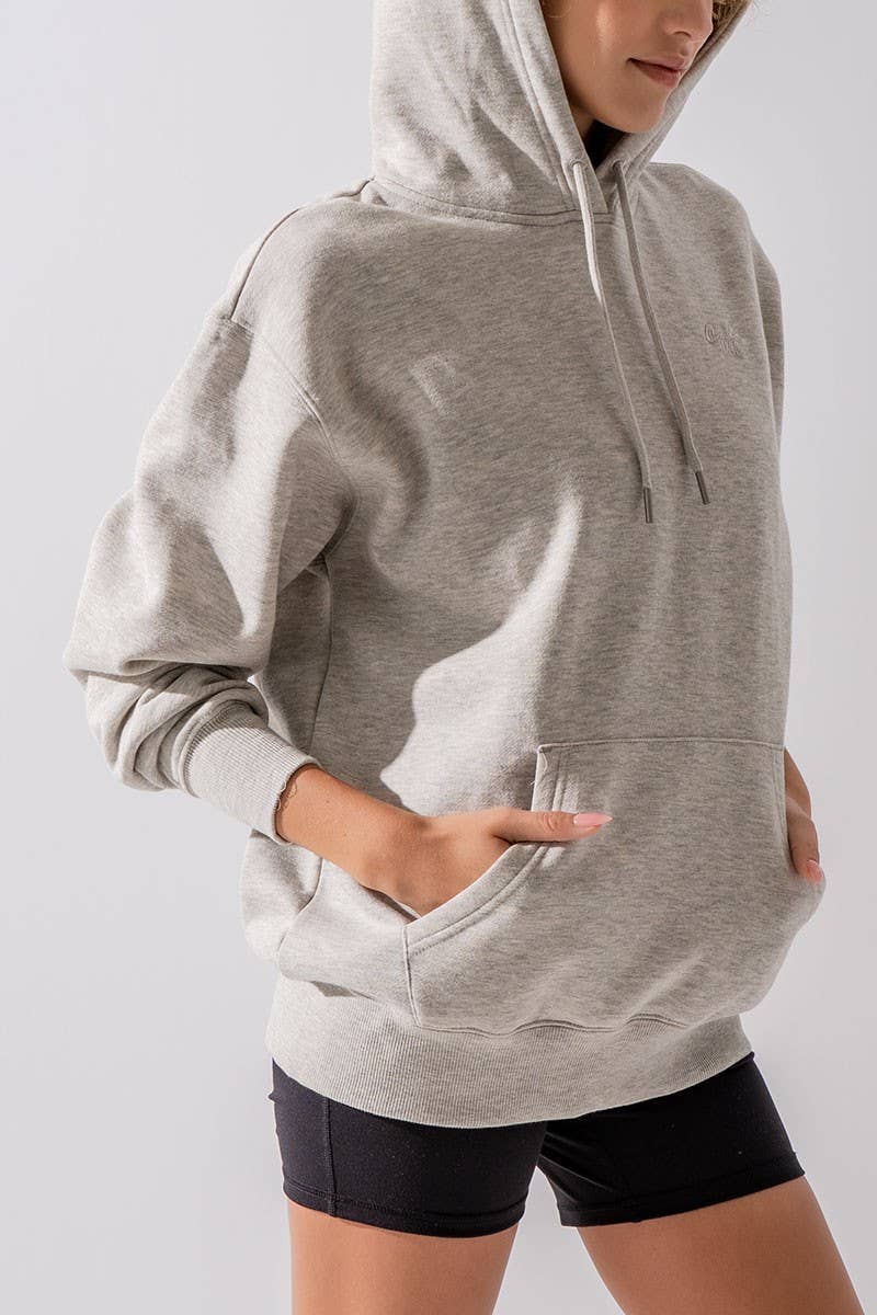 Urban Daizy Vintage Wash Oversized Hoodie Sweatshirt Black Hoodie - Women's (UDZ-KN-00214) – alternate view 5