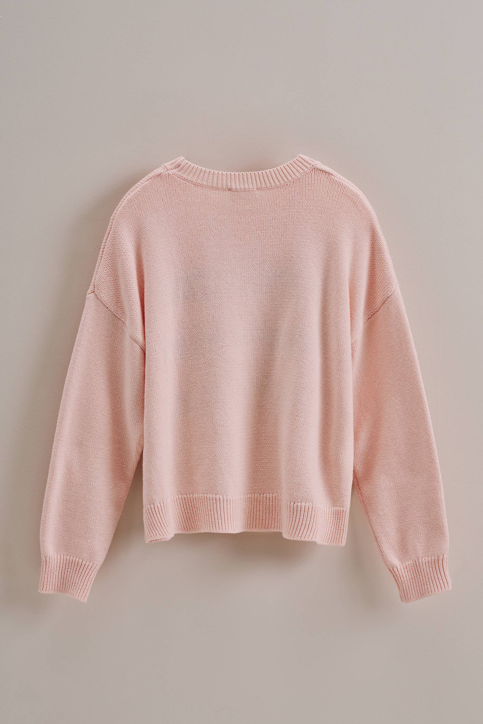 Graphic Oversized Drop-Shoulder Knit Sweater