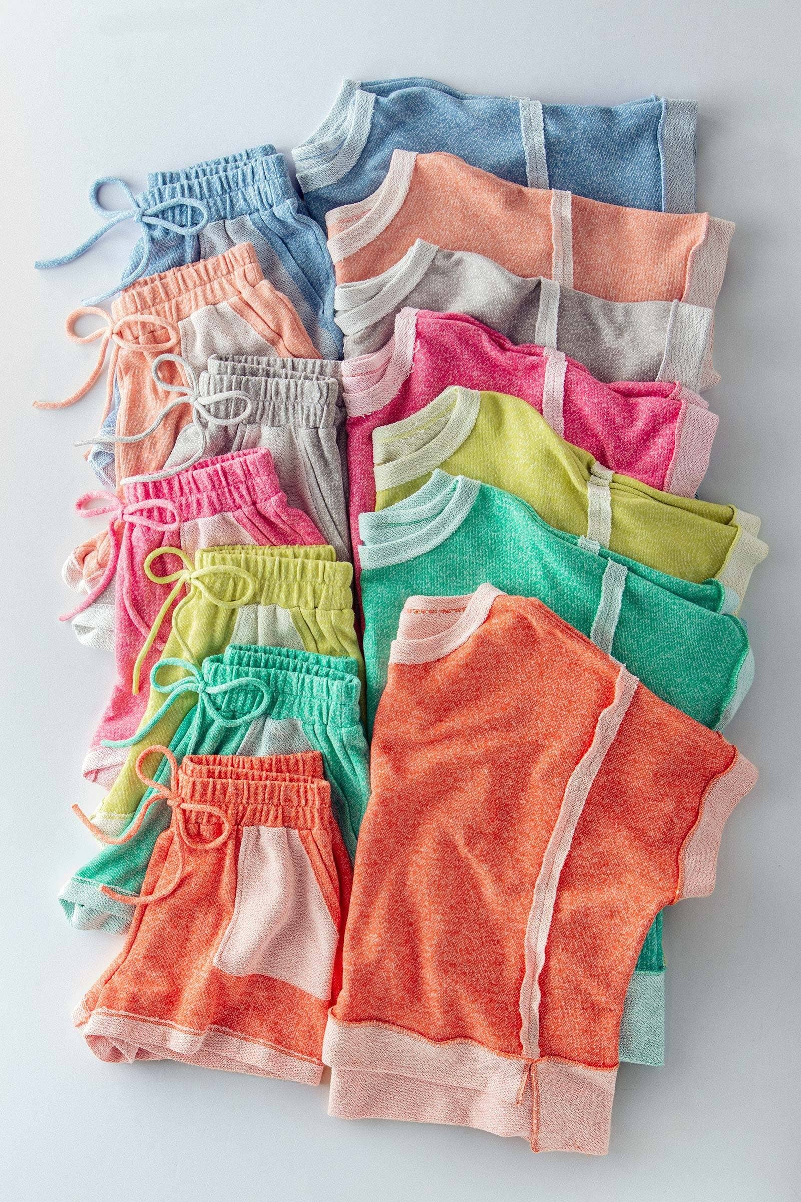 Urban Daizy Reverse Seam Terry Two-Piece Set Pink Lounge Set - Women's (UDST0146-Pink) – alternate view 19