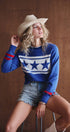 Urban Daizy Americana Triple Star Knit Sweater Varsity Stripe White Knit Sweater - Women's (UDZ-KN-01054) – alternate view 10
