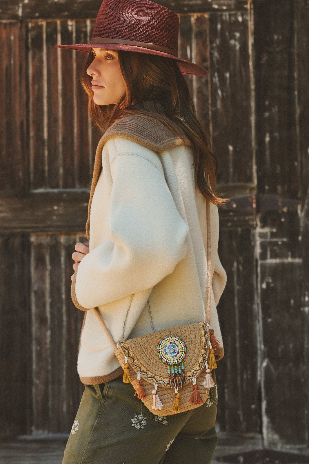 Dreamcatcher Tassel Crossbody in TAN - Women's Crossbody Bags | Urban Daizy