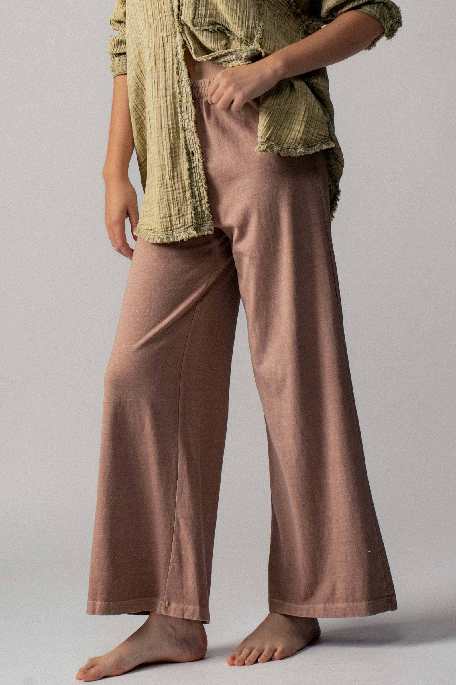 Vintage Wash Cotton Flare Yoga Pants