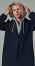 Scuba Topcoat with Detachable Hoodie in BLACK - Women's Coats | Urban Daizy