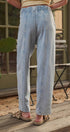 Urban Daizy Acid Wash Paneled Cotton Lounge Pants Lt-Blue Lounge Sweatpants/Joggers - Women's (TNPT0826-Lt-Blue) – alternate view 2