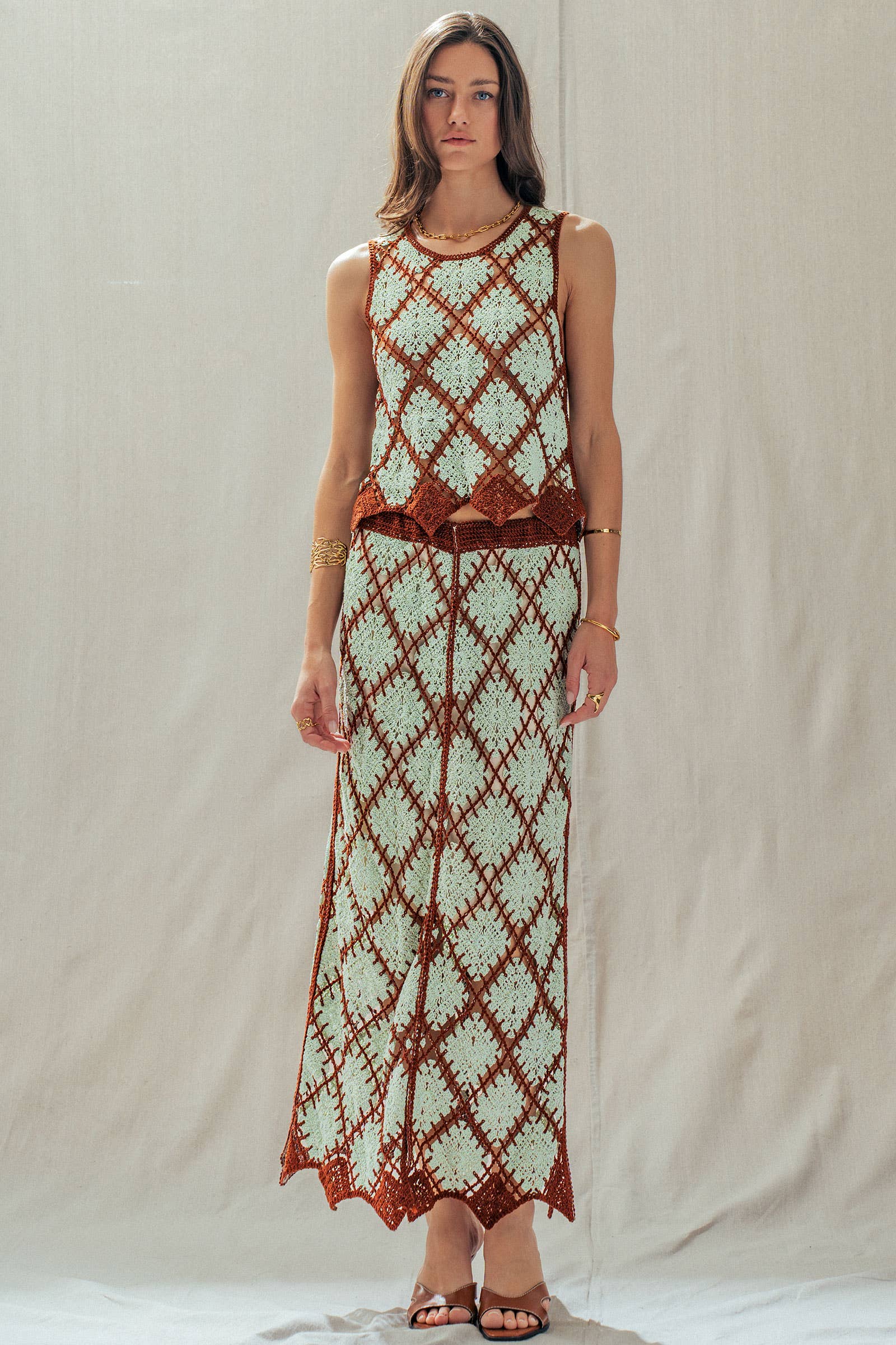 Diamond Crochet Pattern Sleeveless Tank