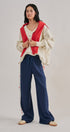 USA Star Side Stripe Wide-Leg Track Pants in NAVY - Women's Casual Pants | Urban Daizy