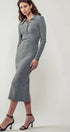 Urban Daizy Ribbed Collared Button Front Midi Sweater Dress H-Grey Dress - Women's (UDZ-DR-00328) – alternate view 12