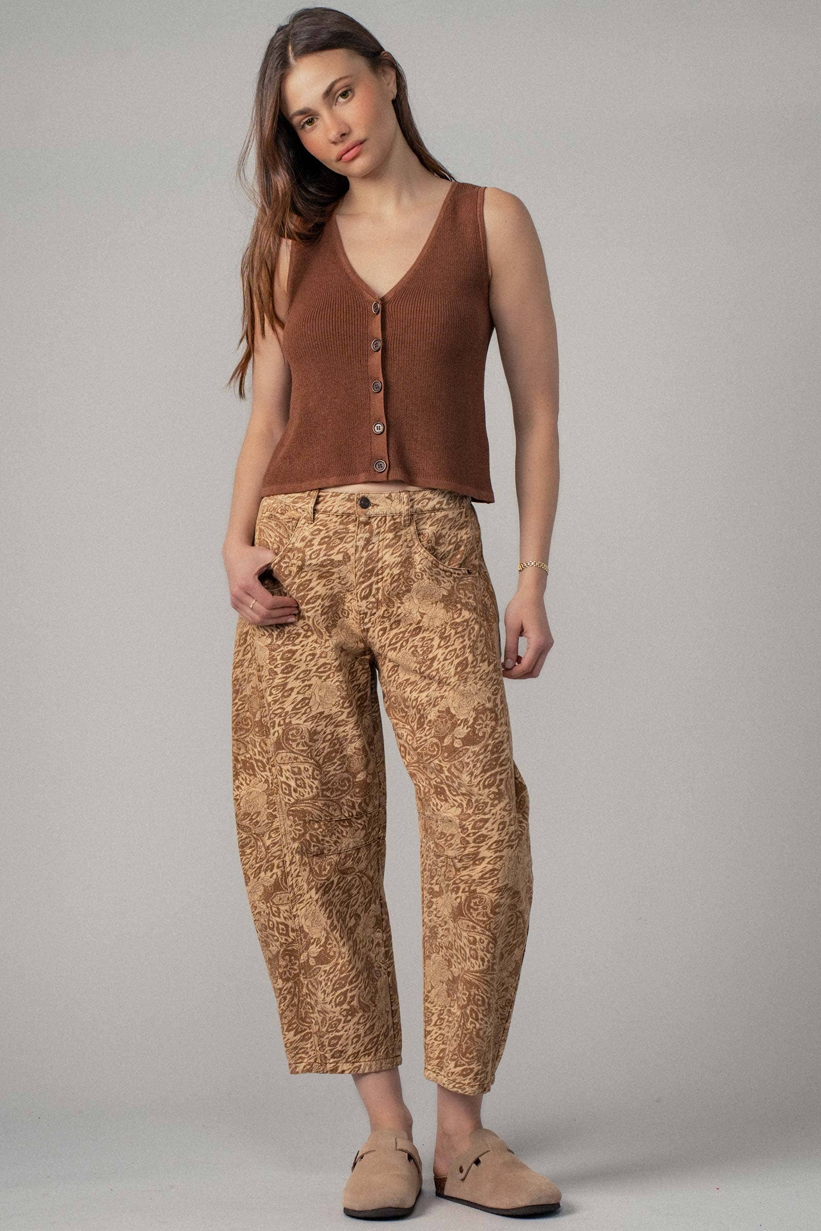 Urban Daizy Button Front Crochet Knit Vest Black Sweater Vest - Women's (UDZ-TP-00812) – alternate view 4