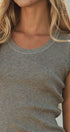 Beaded Neckline Rib Tank in GREY - Women's Tops | Urban Daizy