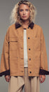 Urban Daizy Utility Contrast Collar Workwear Jacket Camel Jacket - Women's (UDZ-TP-00811) – alternate view 4