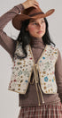 The Folklore Tapestry Vest in BEIGE MULTI - Women's Vests | Urban Daizy