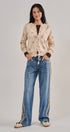 Western Cowboy Print Button Front Cardigan Sweater in KHAKI - Women's Cardigans & Shrugs | Urban Daizy