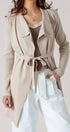Urban Daizy Draped Front Long Sleeve Waist Tie Cardigan Taupe Cardigan - Women's (UDZ-KN-00530)