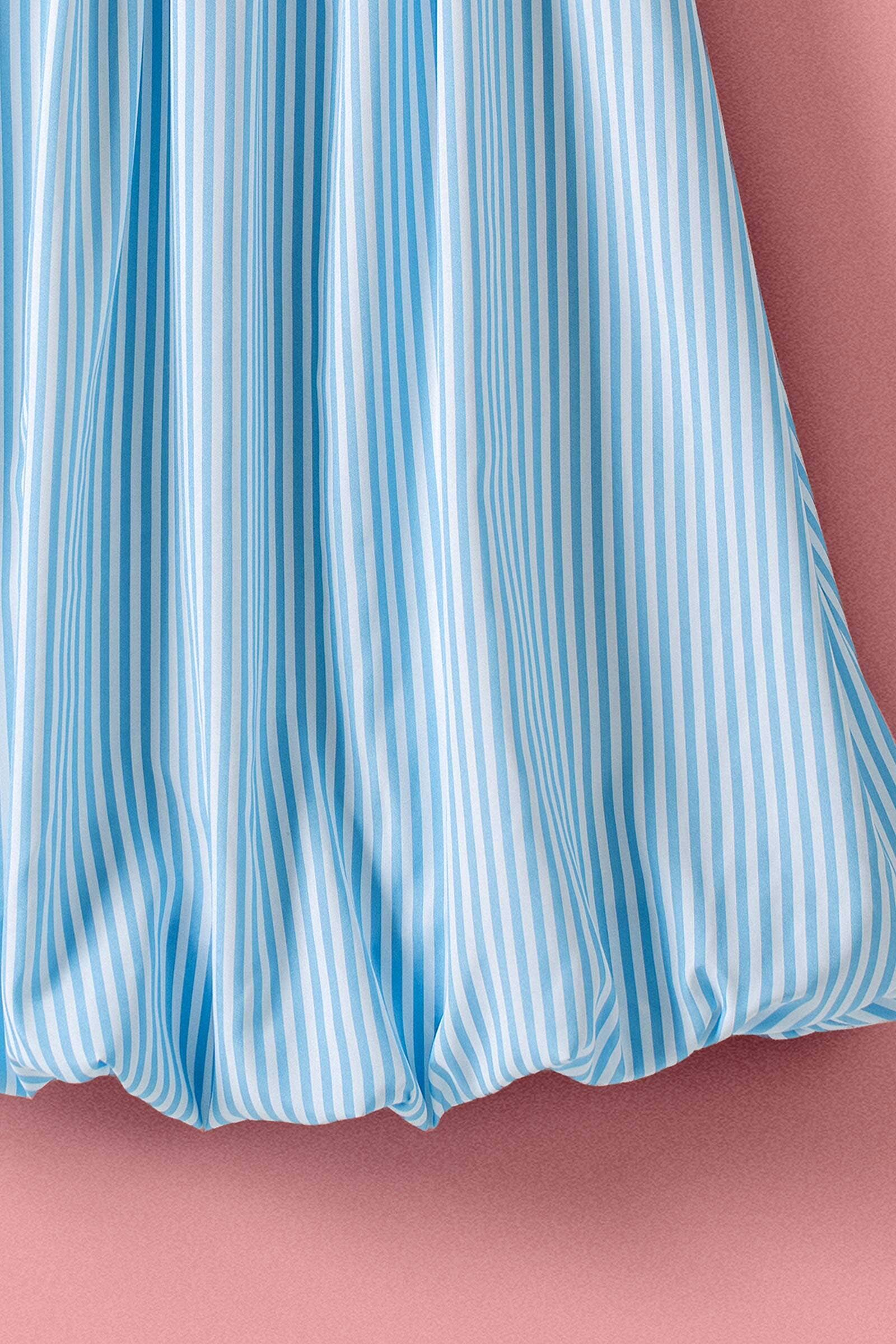 Urban Daizy Striped Smocked Bubble Hem Midi Dress Blue Dress - Women's (UDZ-DR-00514) – alternate view 3