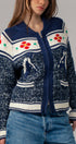 Urban Daizy Floral Yoke Zip-Up Knit Cardigan Navy-Multi Cardigan - Women's (UDZ-TP-00814) – alternate view 8