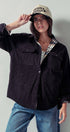 Urban Daizy Plaid Flannel-Lined Corduroy Shacket Taupe Shirt Jacket/Shacket - Women's (UDZ-KN-00150) – alternate view 17
