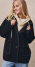 Hooded Wool Blend Oversized Short Coat in BLACK - Women's Coats | Urban Daizy