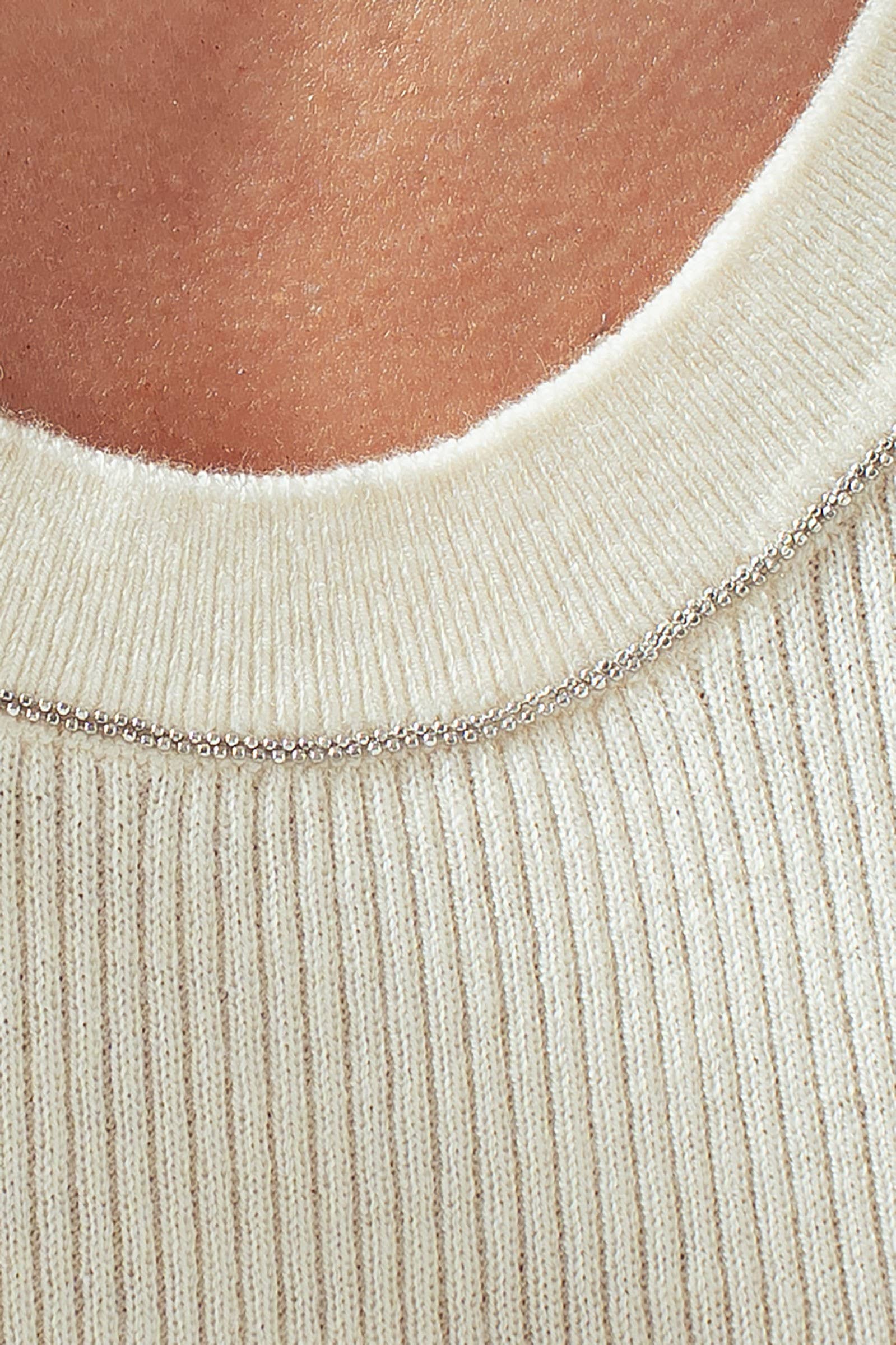 Ribbed Knit Contrast Trim Sweater Tank