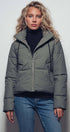 Urban Daizy Cozy Drawstring Hooded Puffer Jacket Black Puffer Jacket - Women's (UDZ-KN-00653) – alternate view 13