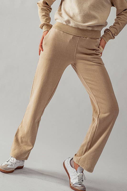 Urban Daizy Rib Waistband Straight Leg Fleece Pants Jungle-Green Pants - Women's (UDZ-PT-00094) – alternate view 5