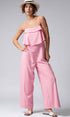 Urban Daizy Ruffled Bodice Wide Leg Jumpsuit Pink Jumpsuit - Women's (UDZ-JR-00021) – alternate view 19