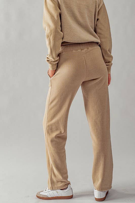 Urban Daizy Rib Waistband Straight Leg Fleece Pants Jungle-Green Pants - Women's (UDZ-PT-00094) – alternate view 7