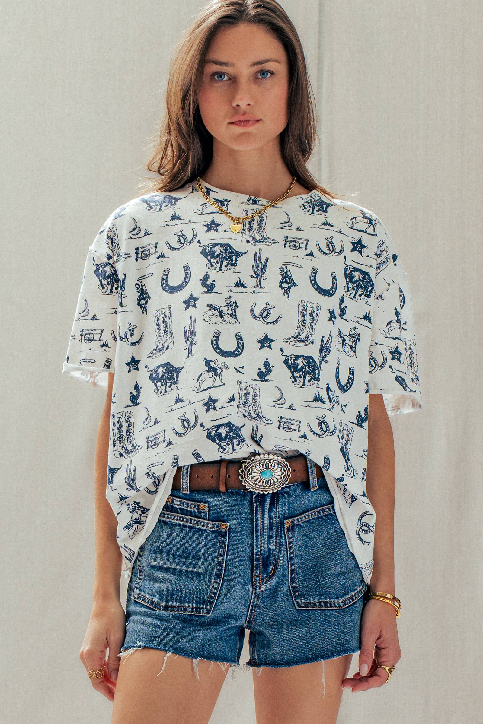 Western Graphic Print Relaxed Fit Tee
