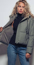 Urban Daizy Cozy Drawstring Hooded Puffer Jacket Black Puffer Jacket - Women's (UDZ-KN-00653) – alternate view 17