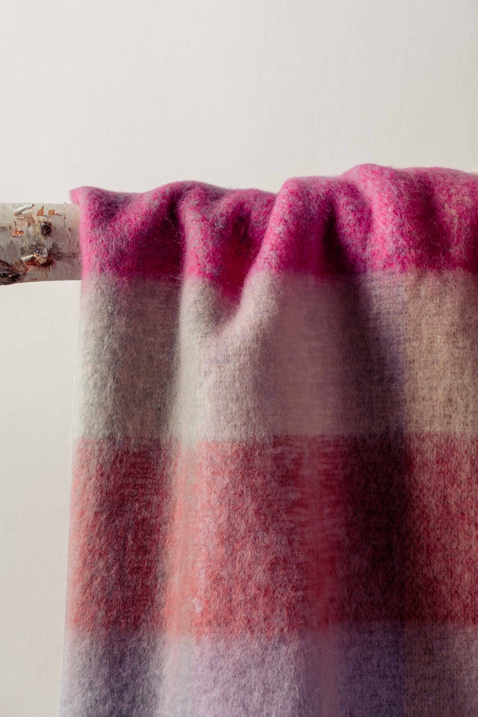 Urban Daizy Plush Oversized Colorblock Plaid Scarf Pink Scarf - Women's (UDZ-KN-00657) – alternate view 4
