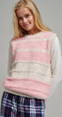 Striped Fuzzy Knit Sweater Vest in PINK - Women's Sweater Vests | Urban Daizy
