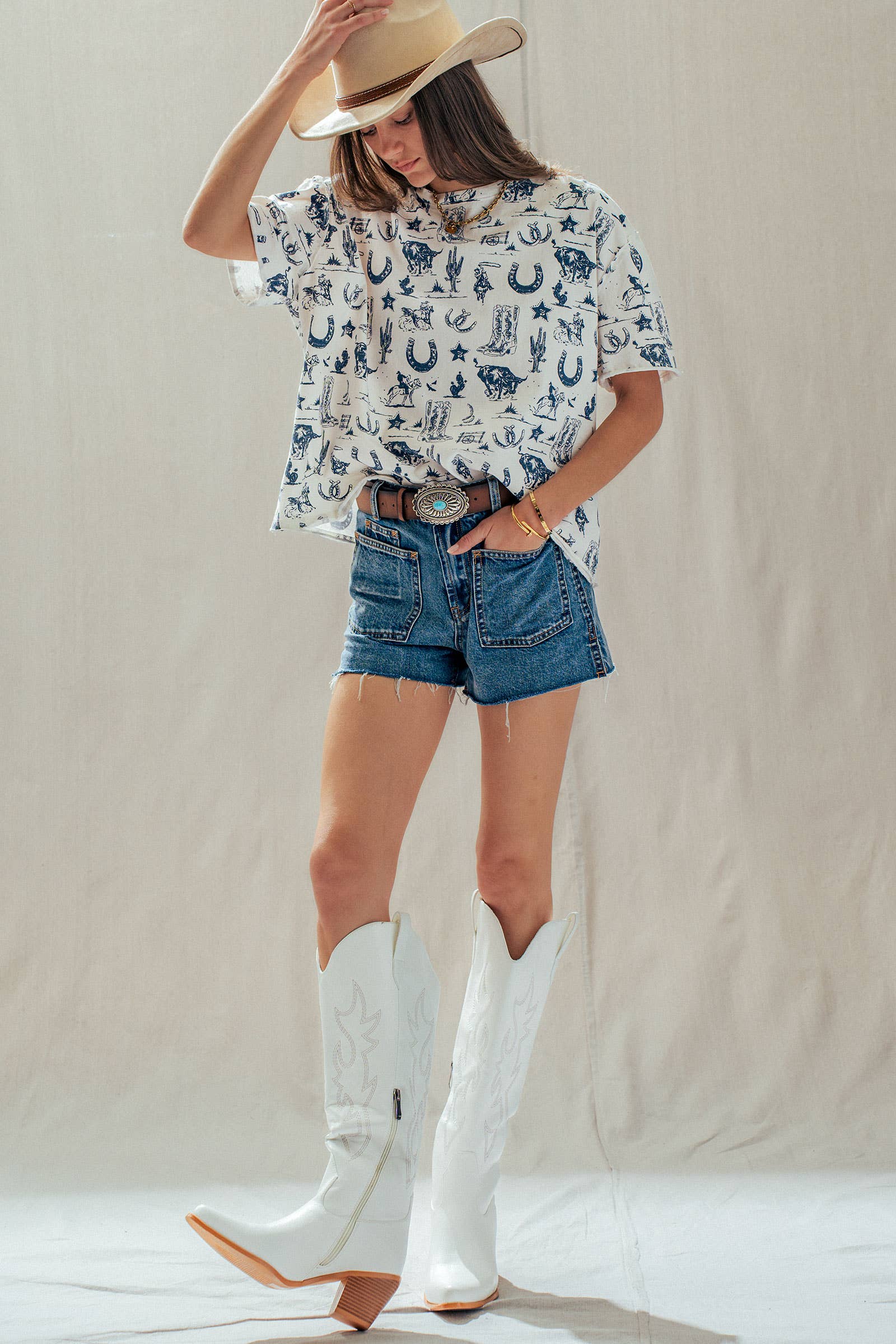 Western Graphic Print Relaxed Fit Tee
