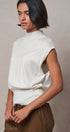 Uptown Mockneck Blouson Top in IVORY - Women's Sweaters | Urban Daizy