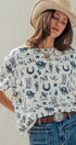Rodeo Charm Print Oversized Tee in CREAM - Women's Graphic T-shirts | Urban Daizy