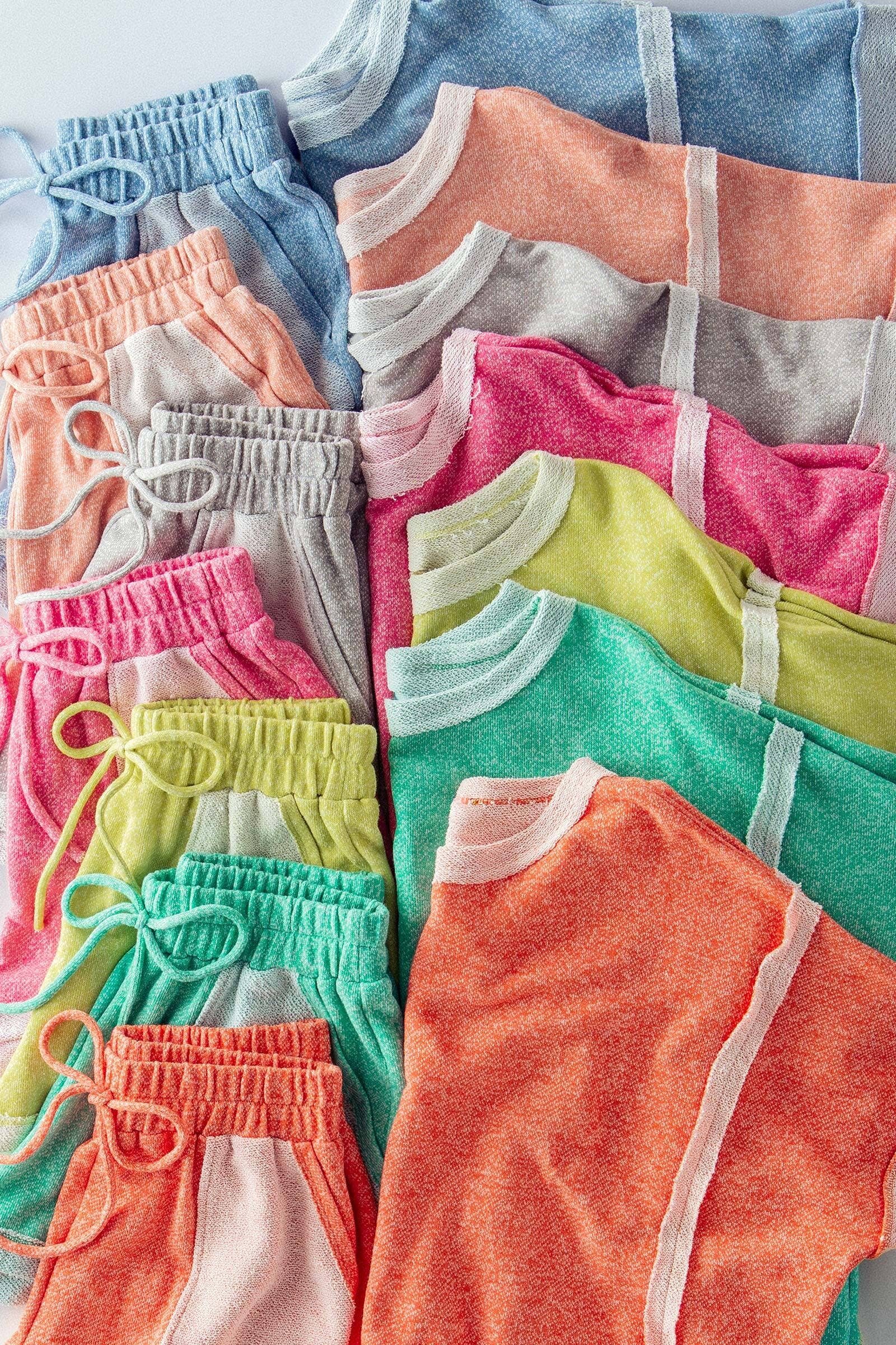 Urban Daizy Reverse Seam Terry Two-Piece Set Pink Lounge Set - Women's (UDST0146-Pink) – alternate view 18