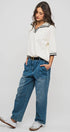Urban Daizy Engineered Leg Wide Leg Denim Jeans Denim-Blue Lounge Sweatpants/Joggers - Women's (TNDN0284-Denim-Blue) ��� alternate 