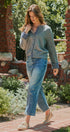 Vintage Wash Cropped Wide-Leg Jeans in DENIM - Women's Casual Pants | Urban Daizy