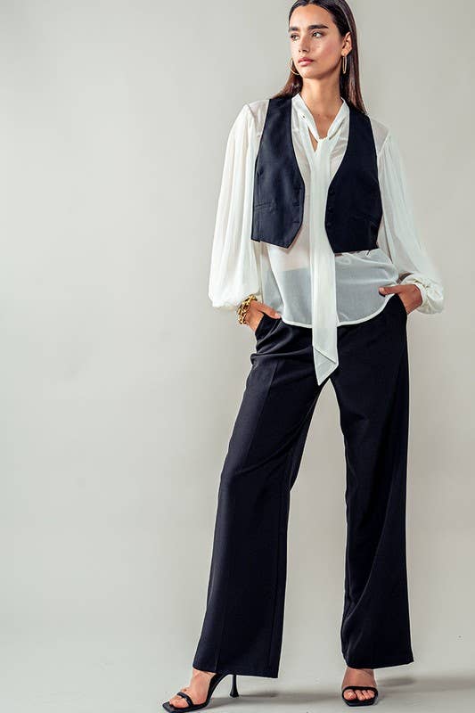 Urban Daizy Contemporary High Waist Pleated Wide Leg Trousers Beige Pants - Women's (UDZ-PT-00272) – alternate view 10