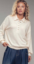 Urban Daizy Waffle Knit Collared Snap Placket Pullover Deep-Red Sweatshirt - Women's (UDZ-KN-00656) – alternate view 4