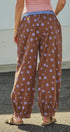 Retro Candy Pop Polka Dot Pants in BROWN BLUE - Women's Pants | Urban Daizy