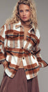 Urban Daizy Plaid Button-Down Jacket Black Shirt Jacket Shacket - Women's (UDZ-OT-00051) – alternate view 3