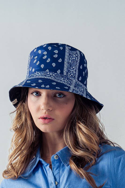 Urban Daizy Paisley Print Spring Fashion Bucket Hat Black Bucket Hat - Women's (UDZ-AC-00049) – alternate view 6