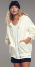 Urban Daizy Oversized Ribbed Dolman Sleeve Hoodie Cream Hoodie - Women's (UDZ-KN-00313)