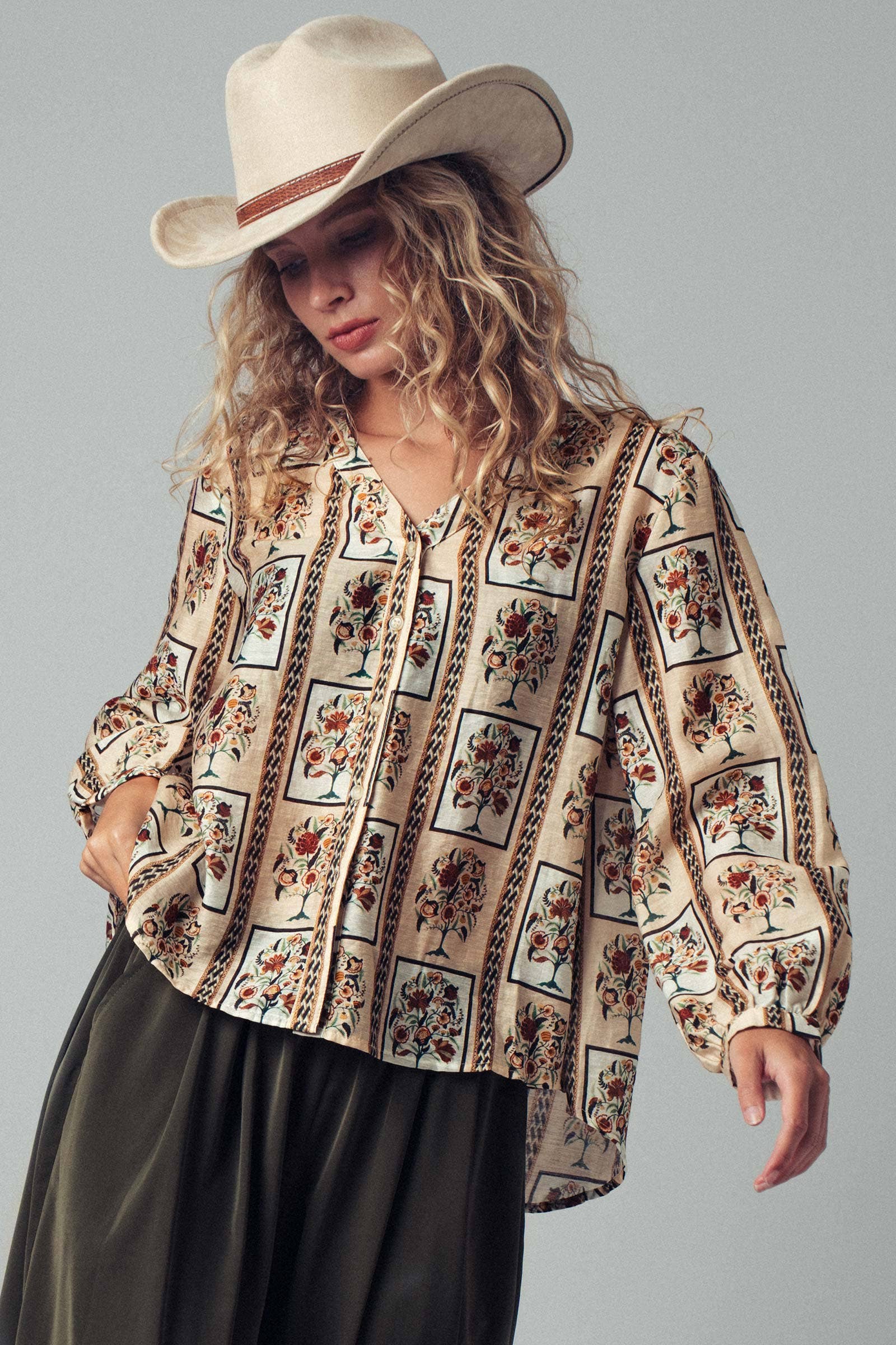 Bohemian Floral Frame Blouse