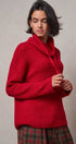 Ribbed Funnel Neck Knit Sweater in RED - Women's Sweaters | Urban Daizy