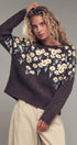 Urban Daizy Daisy Embossed 3D Floral Knit Sweater Brown Knit Sweater - Women's (UDZ-KN-00653) – alternate view 6